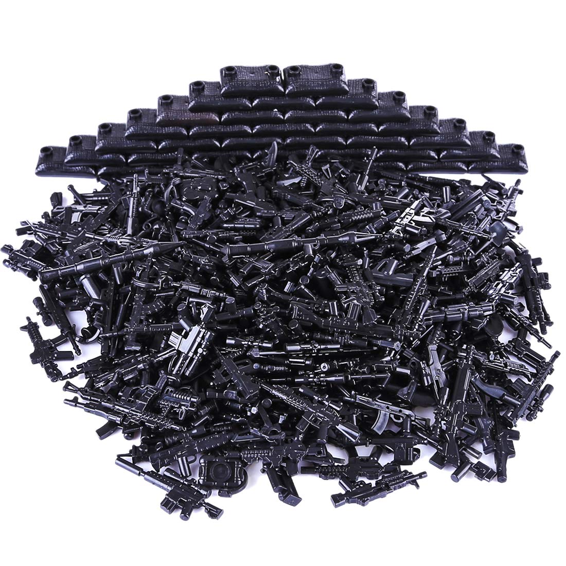 500Pcs Military Weapon Set for Minifigures - Custom Modern WW2 SWAT Police Army Weapons Building Kit, Compatible with Lego Minifigures - Perfect for War Game Scenes, Military Dioramas & Action Figure Displays (UZQ0R26DJ09OWHCQB114B)