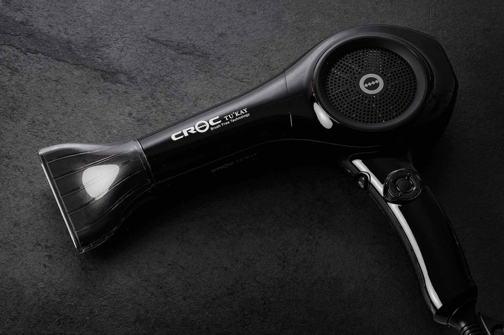 Professional Croc Tukay Hair Dryer with Diffuser - Black Ionic Blow Dryer for Fast Drying & Styling - Salon Quality Hair Styling Tool for Home & Travel Use