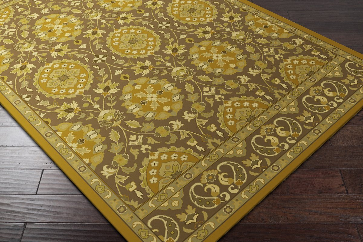 Surya Hand Tufted Casual Area Rug 5x8 Feet - Gold Olive Lime Moss Modern Boho Rug for Living Room Bedroom Home Decor