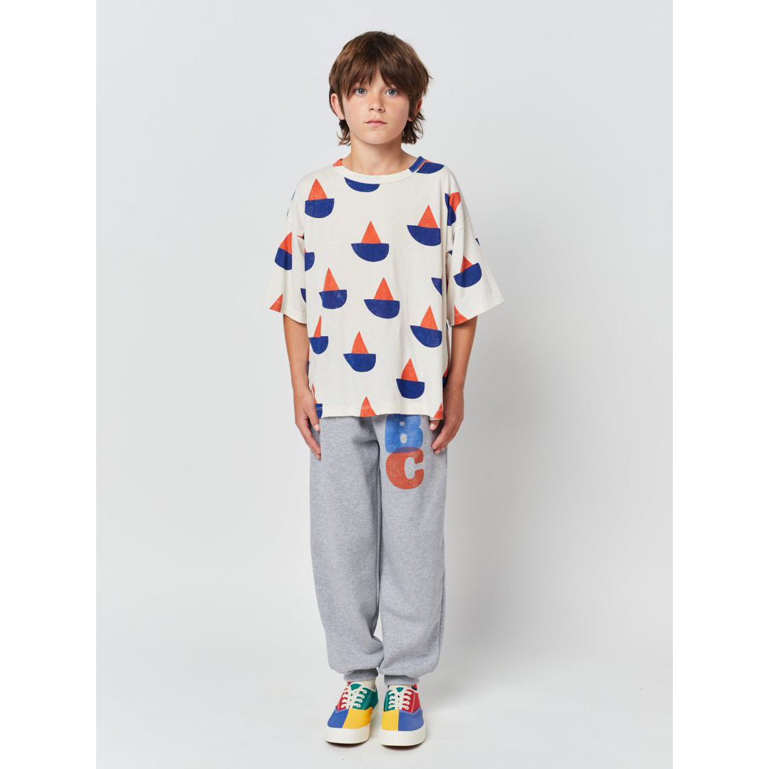 Bobo Choses Sail Boat Short Sleeve T-Shirt for Boys & Girls - Comfortable Cotton Kids Tee for Summer, Beach & Outdoor Play