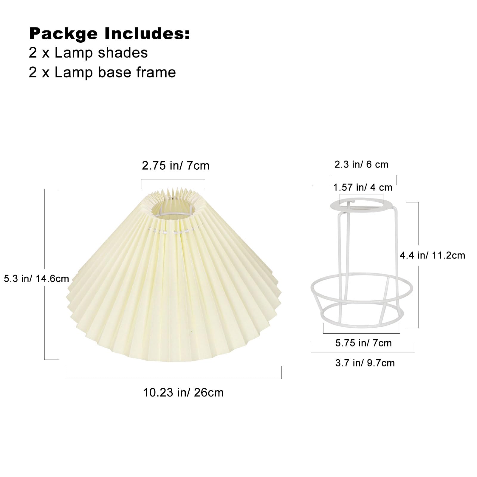 2-Pack Pleated Fabric Lamp Shades - 10.23