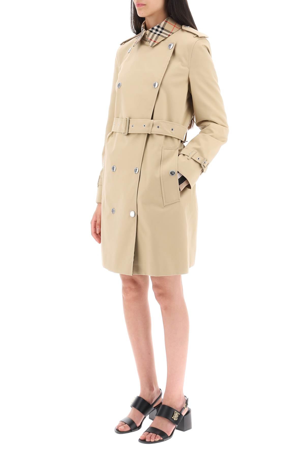 Burberry Montrose Double Breasted Trench Coat for Women | Classic Waterproof Raincoat | Perfect for Office, Travel & Formal Occasions