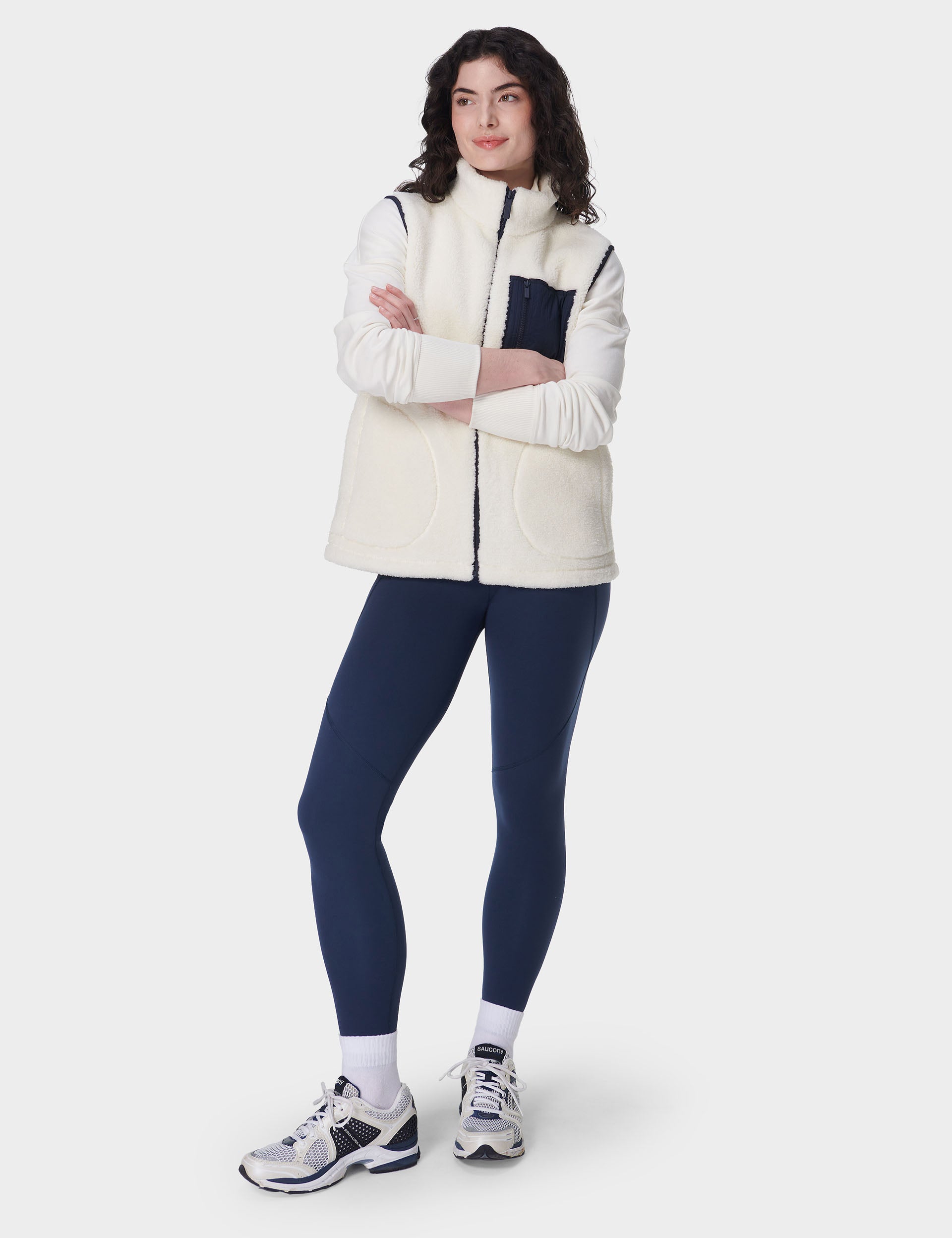 Soft Plush Gilet in Lily White - Cozy Winter Vest for Women, Perfect for Outdoor Activities & Casual Wear