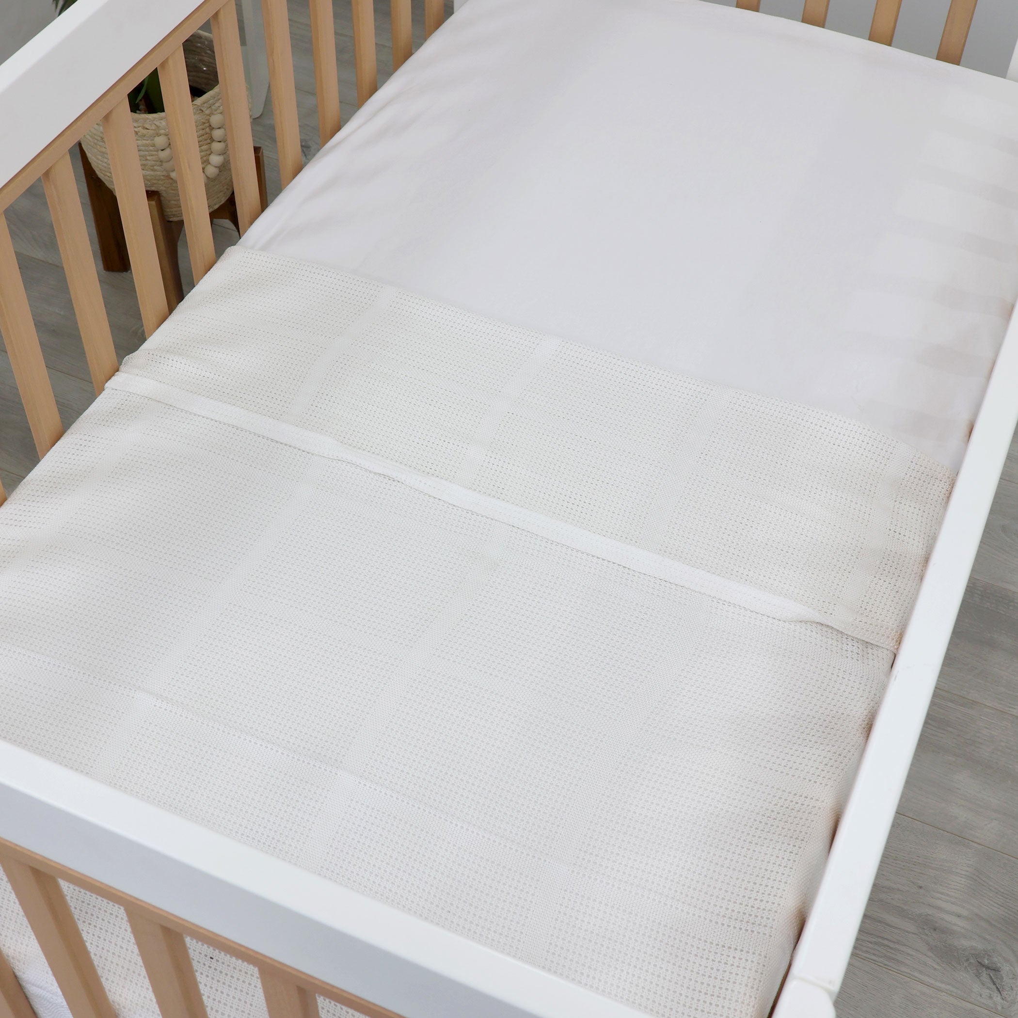 Soft Bamboo White Cellular Baby Blanket - Breathable & Hypoallergenic for Nursery, Stroller, and Crib - Perfect for Newborns & Infants
