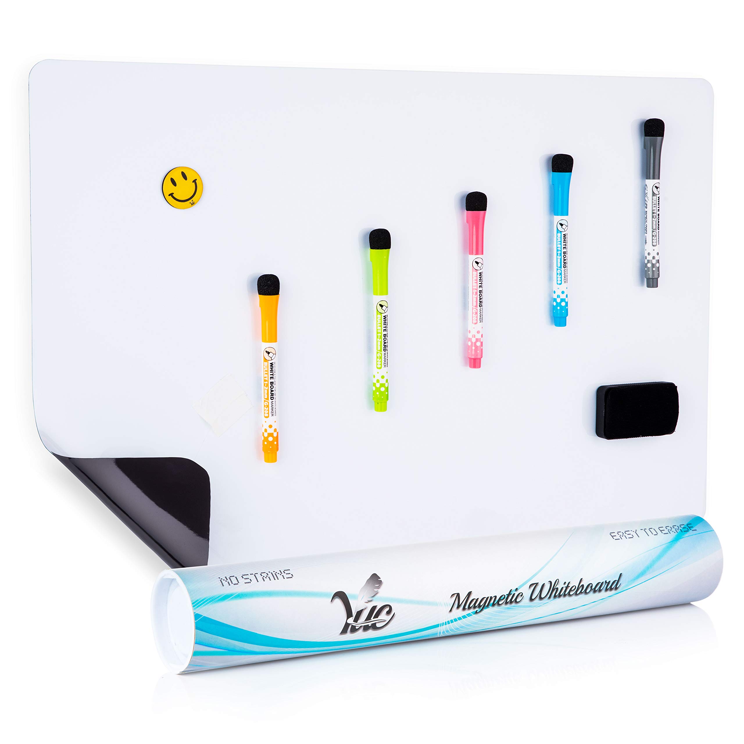 23x15 Inch Magnetic Whiteboard for Refrigerator - Dry Erase Board with Strong Magnets - Reusable Fridge Whiteboard for Kitchen, Office & Home Organization - Perfect for Grocery Lists, Reminders & Family Messages