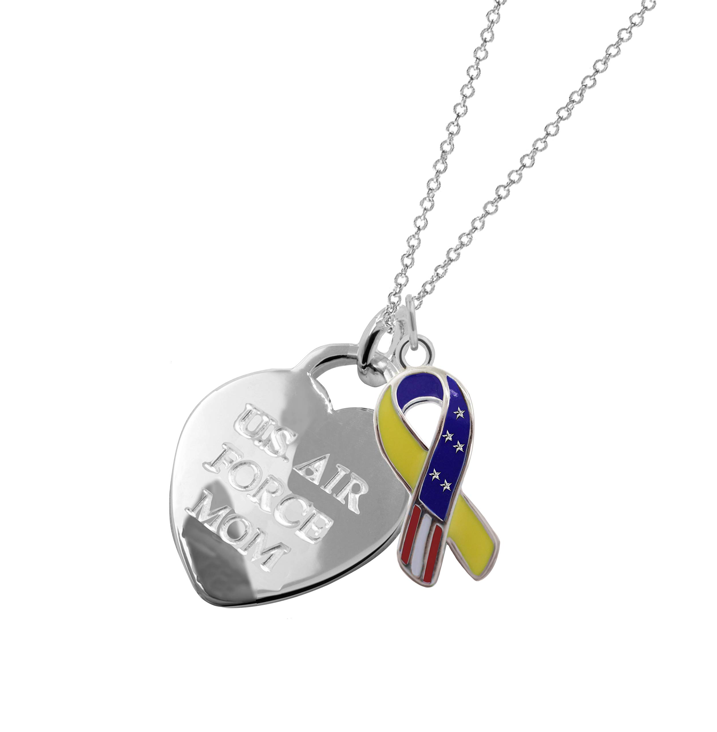 Stainless Steel Air Force Mom Necklace - Personalized Military Jewelry Gift for Air Force Mothers - Perfect for Mother's Day, Birthday & Military Appreciation Gifts