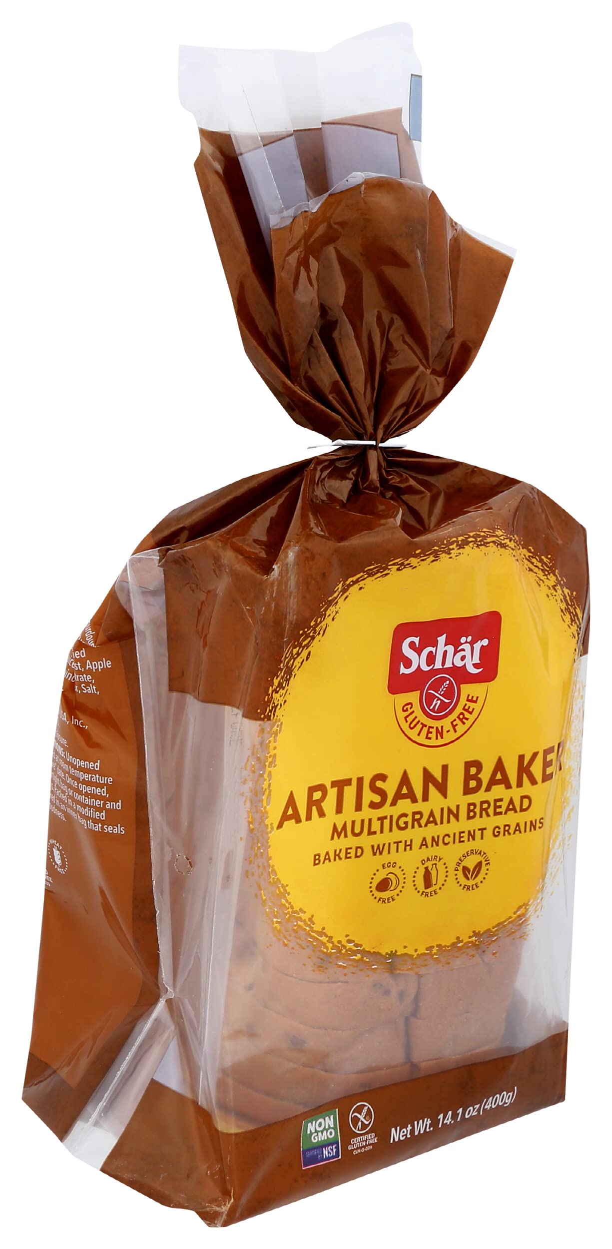 Schar Artisan Multigrain Gluten Free Bread - 14.1 oz | Healthy & Delicious Sandwich Loaf for Breakfast, Lunch & Snacks | Certified Gluten Free & Non-GMO