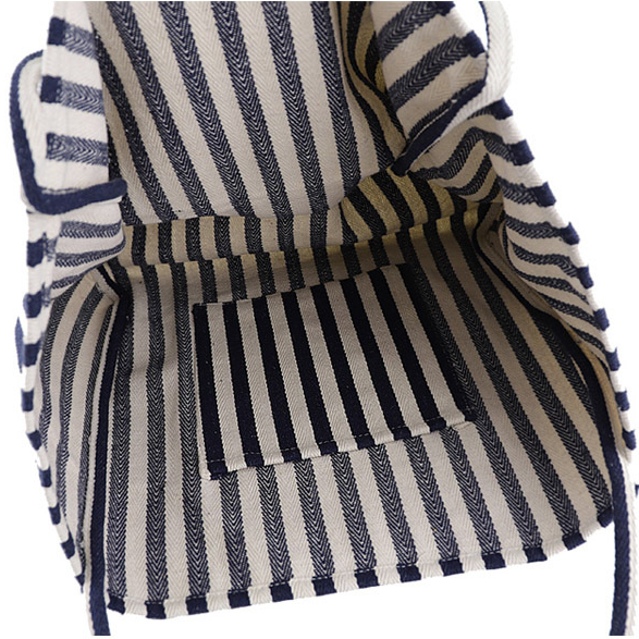 Stylish Striped Canvas Tote Bag for Women - Large Capacity Fashion Shoulder Bag - Durable Casual Shopping Tote - Perfect for Groceries, Beach Trips & Daily Essentials