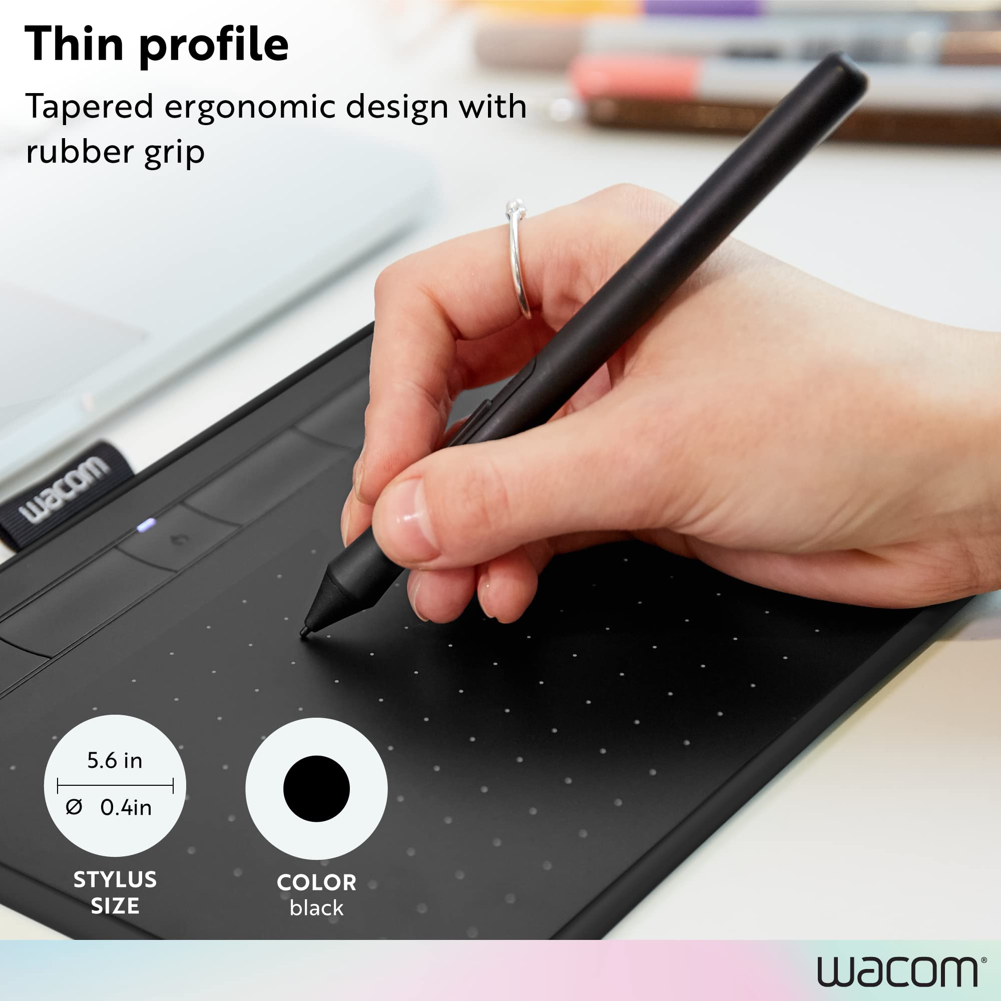 Wacom LP1100K 4K Digital Pen for Intuos Tablet - Black Stylus with 4K Pressure Sensitivity | Perfect for Digital Art, Graphic Design & Note-Taking