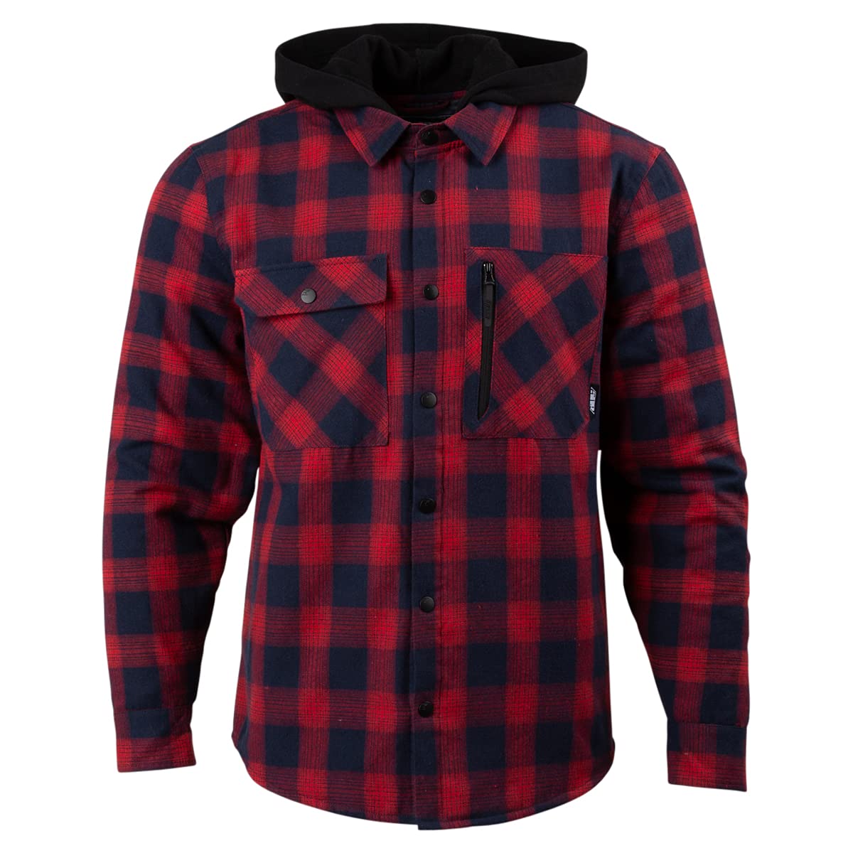 509 Tech Flannel Shirt for Men - Red Navy Check Plaid, Large Size - Comfortable & Durable Workwear for Outdoor Activities, Camping, and Casual Wear