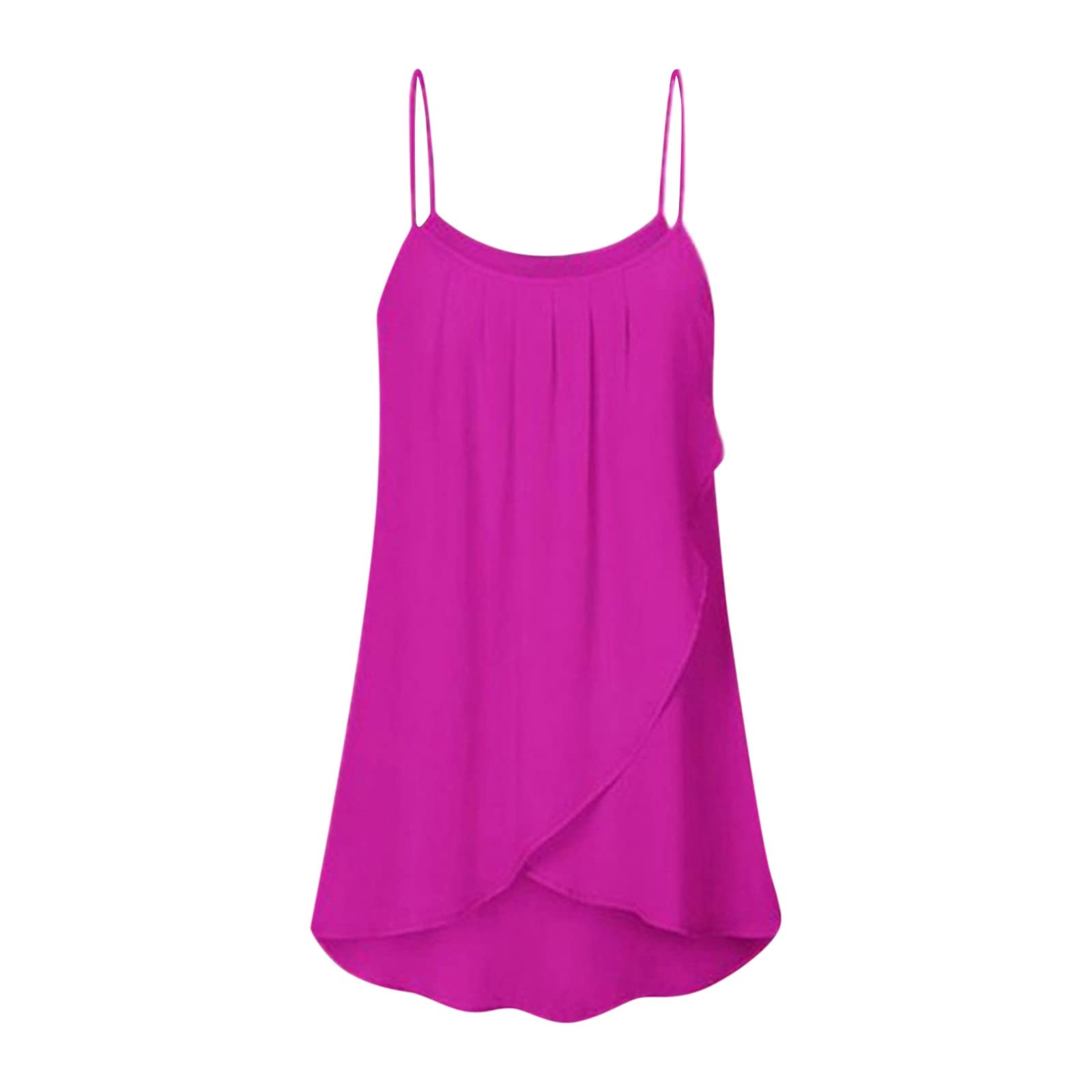 Women's Workout Crop Tops - Sleeveless O-Neck Solid Summer Tank Tops with Sling & Irregular Hem | Gym, Yoga, Running & Casual Wear