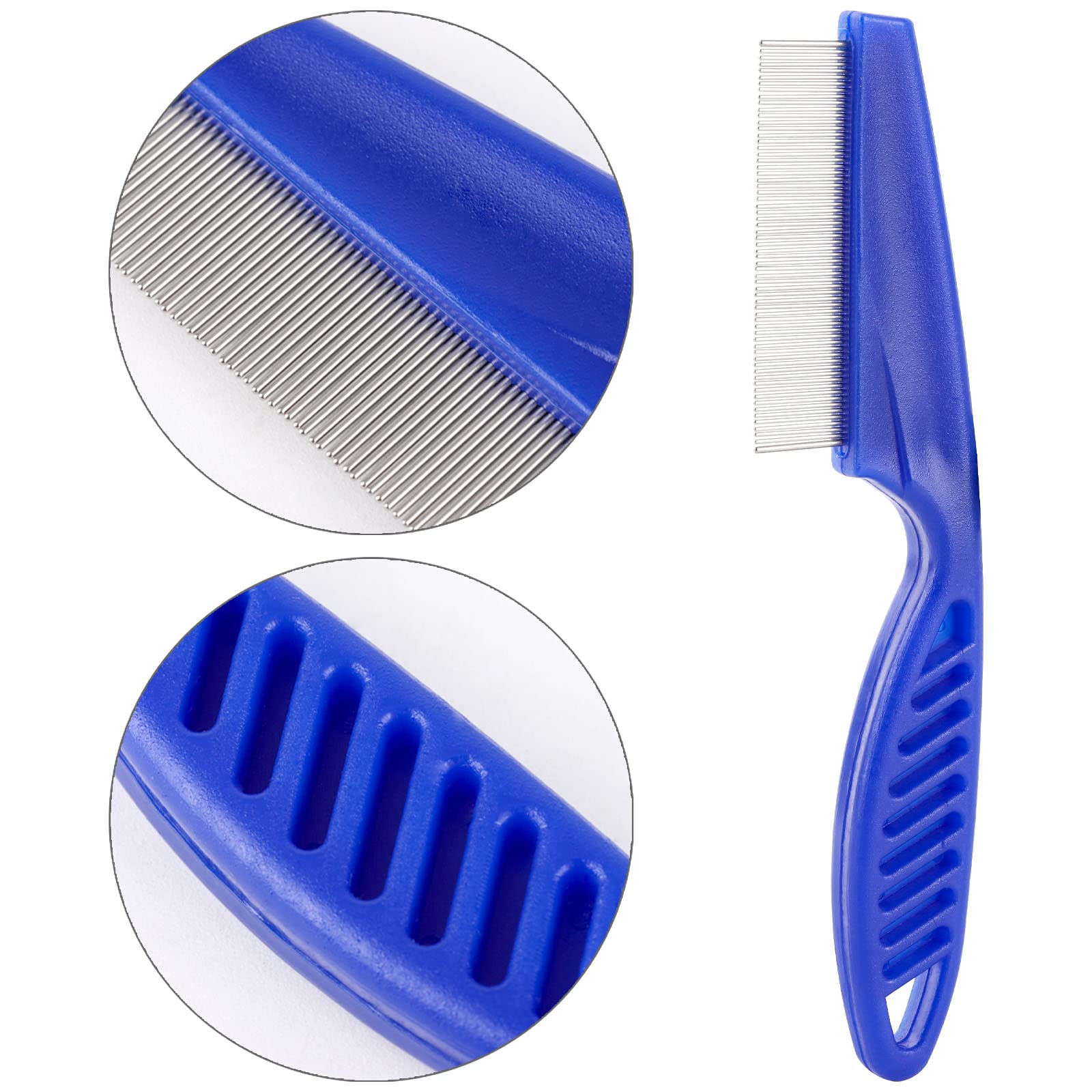 4 Pack Stainless Steel Flea Comb for Dogs & Cats - Pet Grooming Comb for Detangling, Lice Removal & Tear Stain Cleaning - Dandruff Control Comb for Daily Pet Care at Home