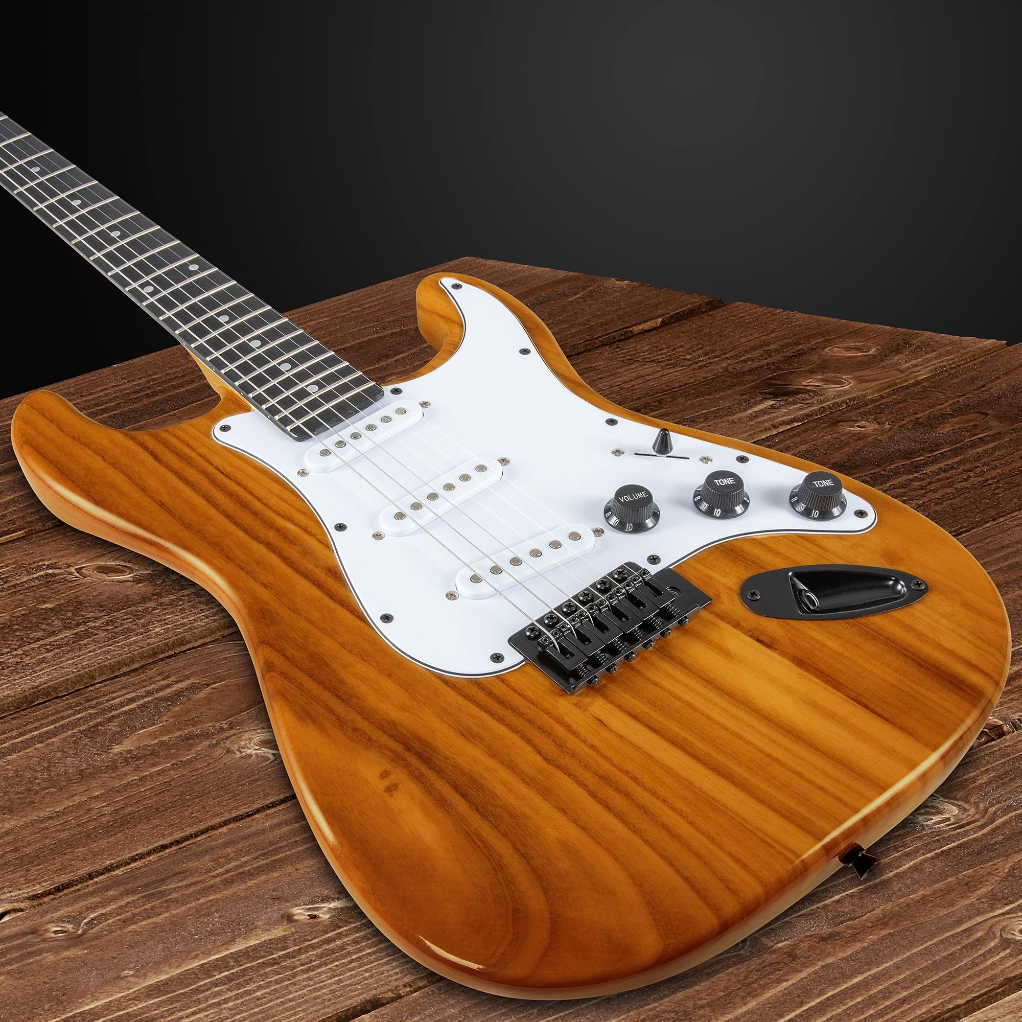 LyxPro 39 Inch Full Size Electric Guitar Starter Kit with 20W Amplifier - Mahogany Body, Digital Clip-On Tuner, 6 Strings, 2 Picks, Tremolo Bar, Shoulder Strap & Case Bag - Perfect for Beginners, Practice, Live Performances & Home Recording