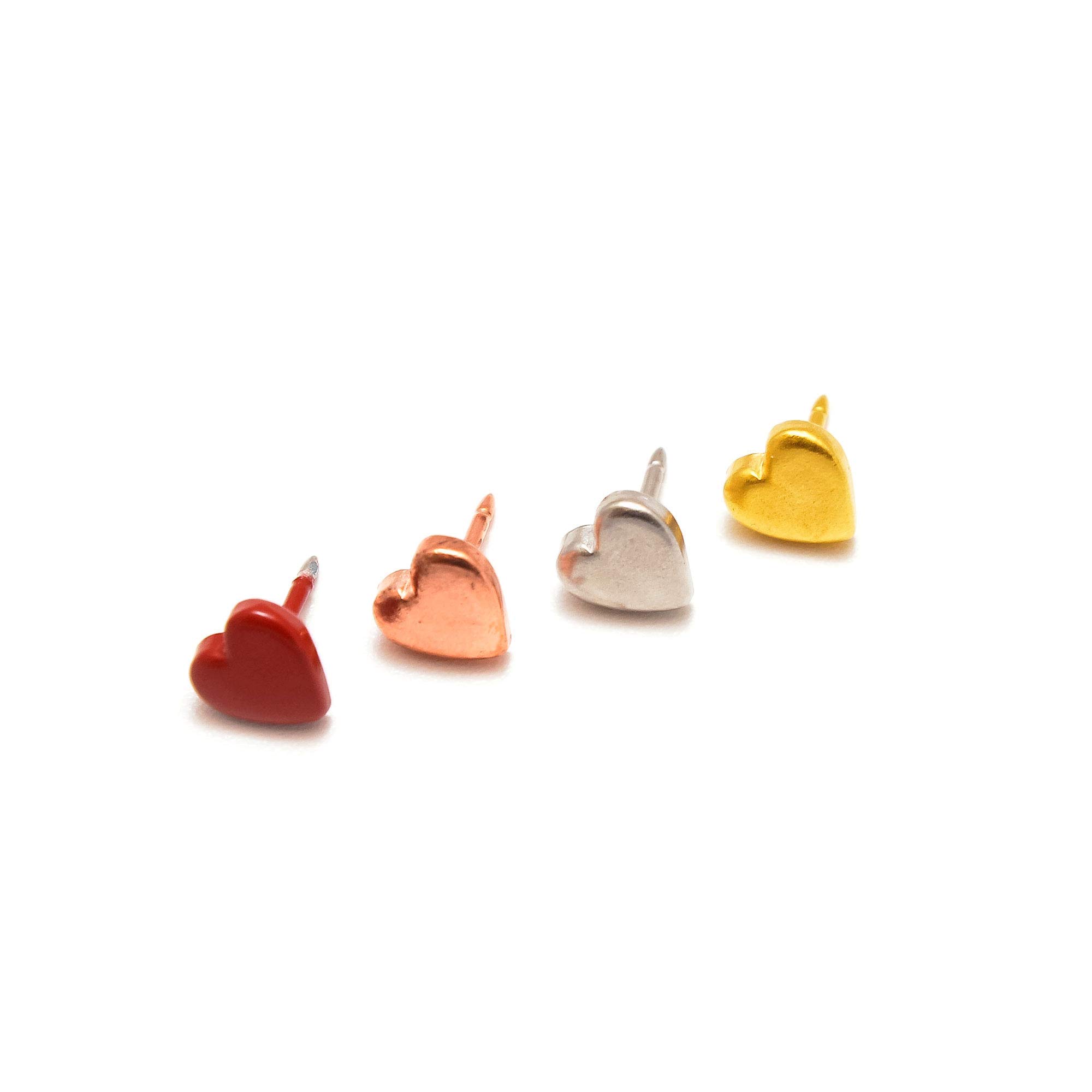 Rose Gold Heart-Shaped Metal Push Pins for Maps - Perfect for Travel Planning, Bulletin Boards & DIY Projects