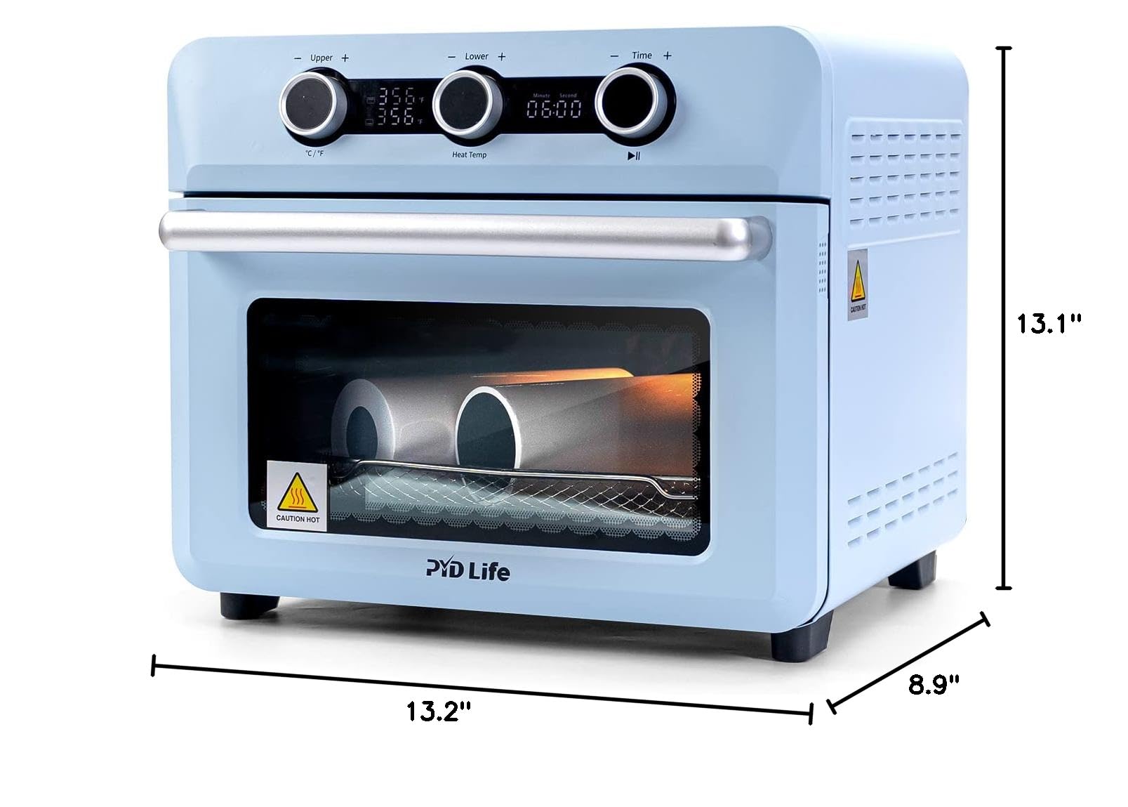 PYD Life 25L 1600W Sublimation Oven Machine - 110V Convection Oven for Mugs, Tumblers & Water Bottles - Perfect for Bulk Printing & Custom Designs (Light Blue) - Ideal for Home Business & DIY Craft Projects