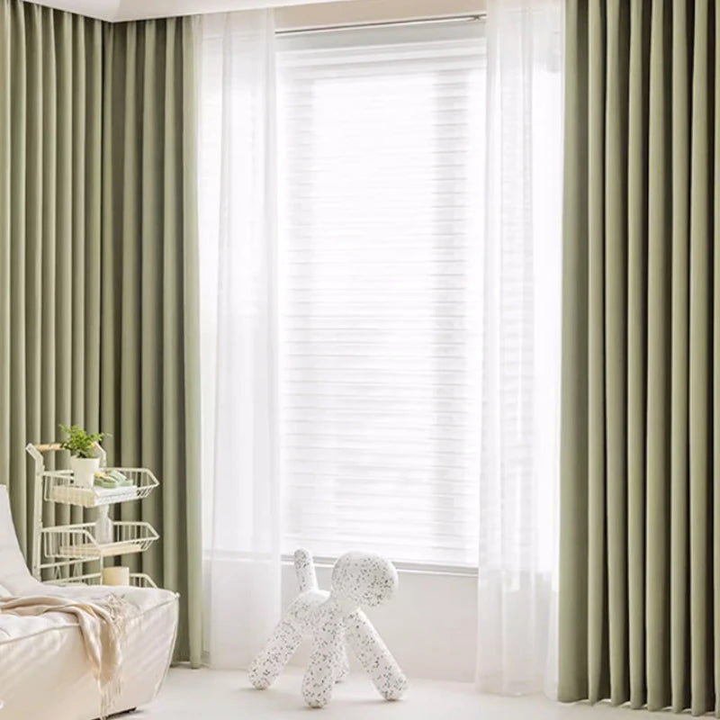 Juliet Chenille Minimalist Jacquard Blackout Custom Curtains for Living Room & Bedroom - Thermal Insulated Light Blocking Drapes for Home Decor