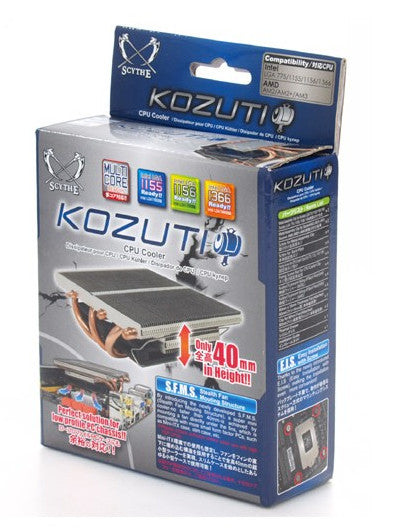SCYTHE Kozuti Low Profile CPU Cooler SCKZT-1000 - Compact Cooling for Small Form Factor PCs & HTPCs - Perfect for Gaming & Home Theater Setups