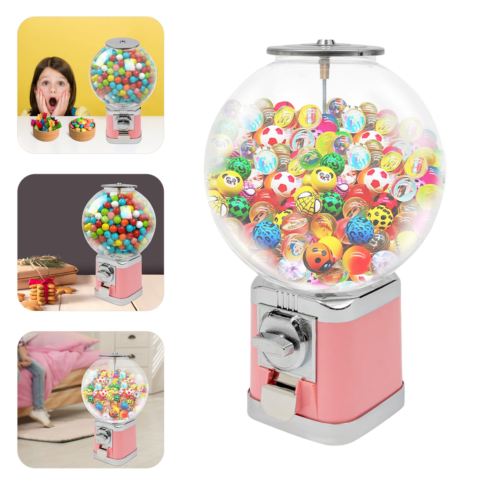 Lockable Pink Capsule Vending Machine - Candy, Gumball & Prize Dispenser for Business, Arcades & Retail Stores - Perfect for Toy Vending, Twister Ball Games & Party Entertainment