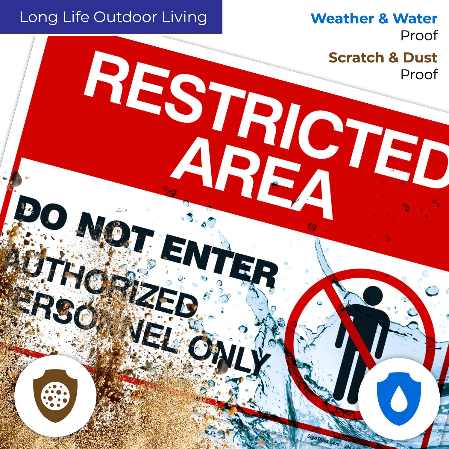 Authorized Personnel Only Sign - 4 Pack Restricted Area Do Not Enter Signs - 10x14 Inch Rust-Free 0.40 Aluminum - Fade Resistant for Indoor/Outdoor Use - Made in USA - Perfect for Warehouses, Construction Sites & Secure Facilities
