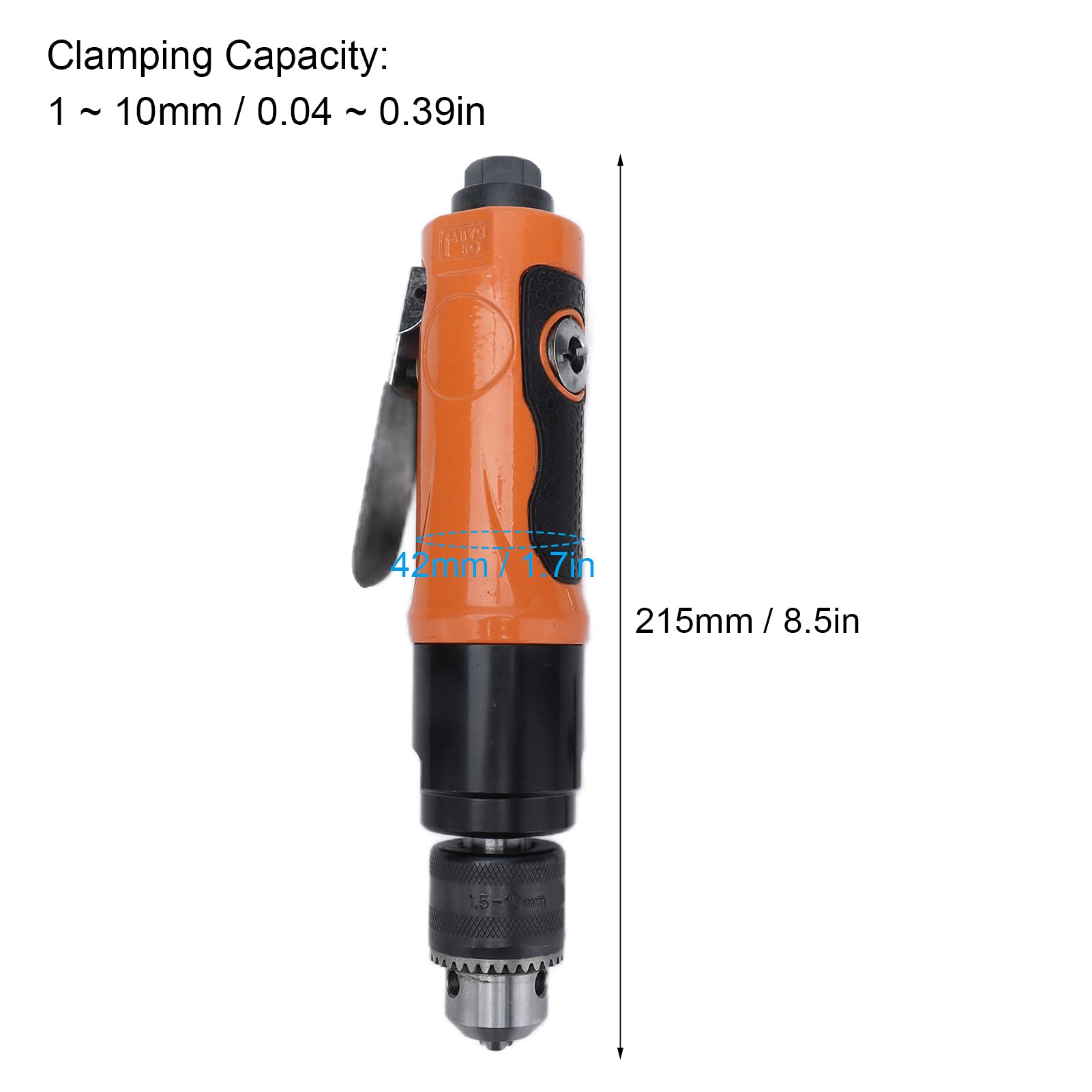 3/8 Inch KP-555A Reversible Pneumatic Drill Kit - Adjustable Speed Air Drill Machine for Metalworking, Woodworking & Automotive Repair | Professional Pneumatic Tools for Industrial & DIY Projects