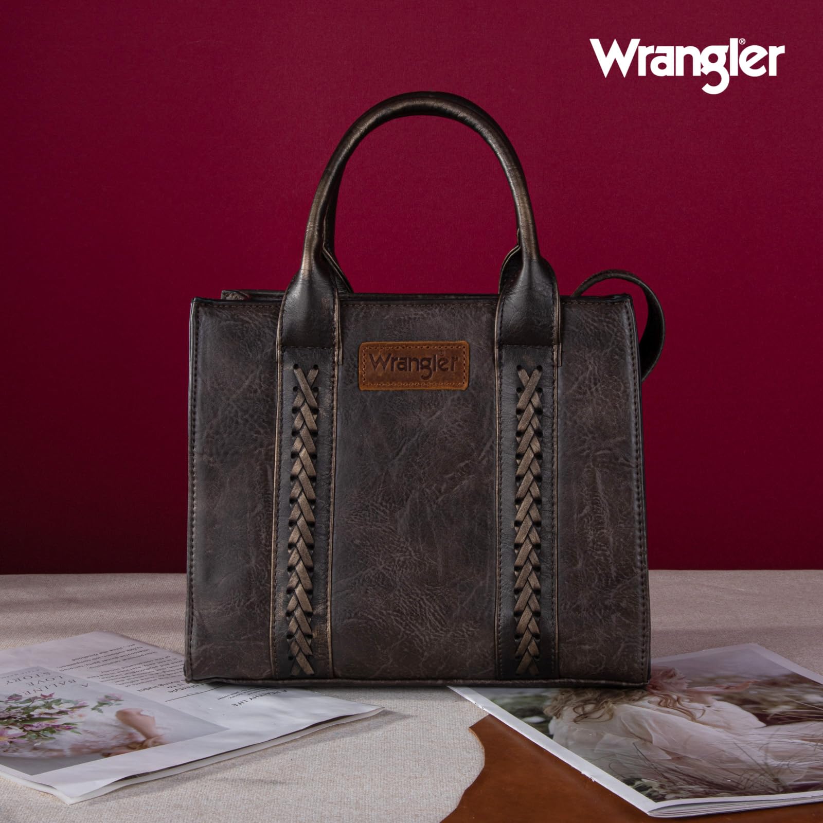 Wrangler Women's Tote Bag with Adjustable Strap - Stylish Top Handle Handbag & Purse for Work, Travel & Daily Use