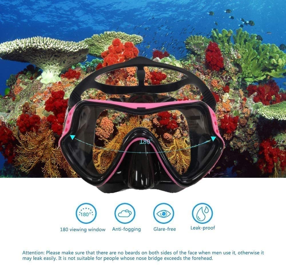 Premium Snorkel Set for Adults - Tempered Glass & Silicone Diving Mask with Dry Snorkel - Anti-Fog Swimming Goggles for Scuba Diving, Snorkeling, Freediving - Yellow - Perfect for Ocean Adventures, Beach Vacations & Underwater Exploration