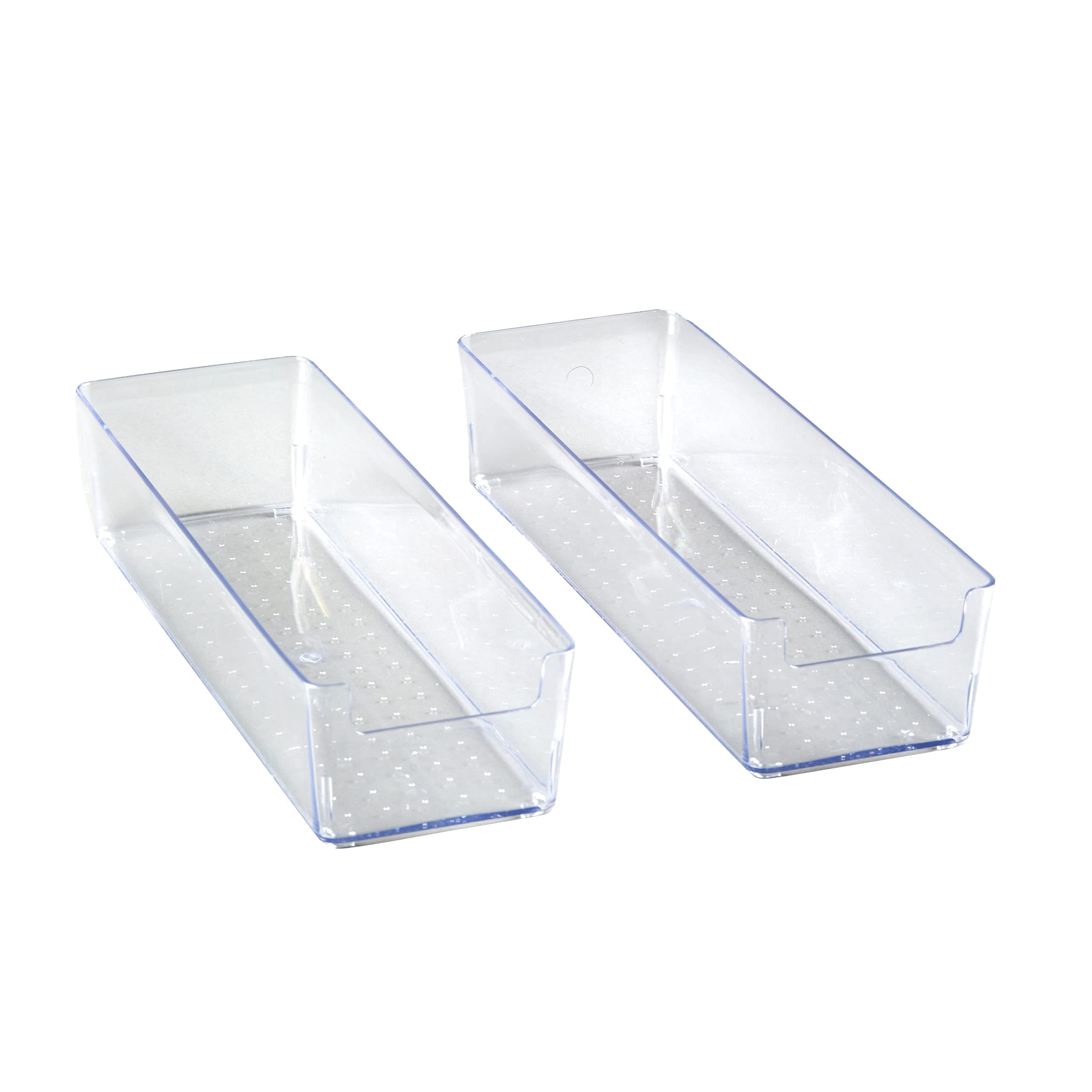 2-Pack Plastic Storage Baskets for Kitchen & Closet Organization - Durable Rectangle Bins - Perfect for Pantry, Bathroom & Home Storage