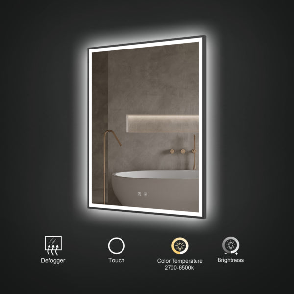 ICO Eden LED Mirror - Vanity Makeup Mirror with Touch Control, Dimmable Lights, 10X Magnification for Bathroom, Bedroom, Dressing Room