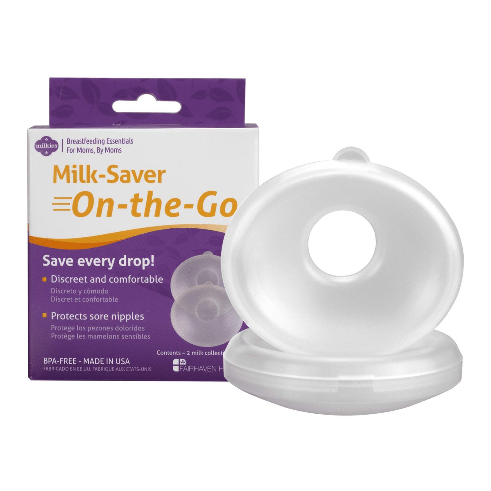 Milkies Milk-Saver On-The-Go | Breast Milk Collector & Storage | Hands-Free Pumping for Nursing Moms | Perfect for Work, Travel & Active Lifestyles