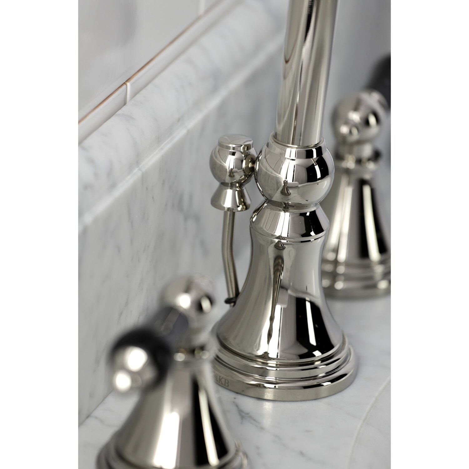 Duchess Two Handle 3 Hole Deck Mount Widespread Bathroom Faucet with Brass Pop Up Drain - Elegant Bathroom Sink Faucet for Modern Home Decor