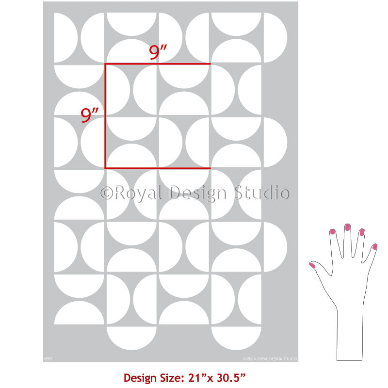 Half Moon Modern Stencil Set - Reusable DIY Painting Templates for Walls, Furniture & Crafts - Perfect for Home Decor, Scrapbooking & Art Projects