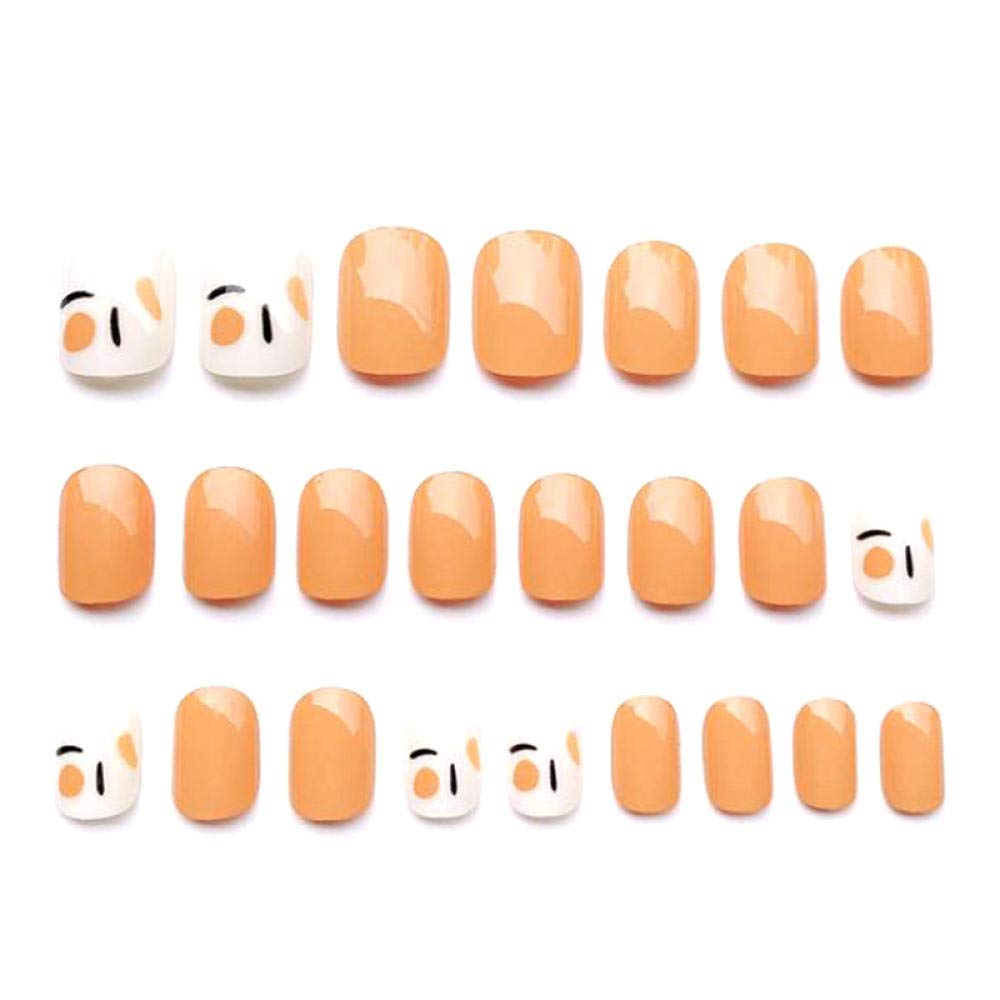 HUJL 24pcs Colorful False Nails - Press on Fake Nails for Summer, Cute Manicure Nail Art Decorations | Perfect for Parties, Weddings, Vacations & Everyday Wear