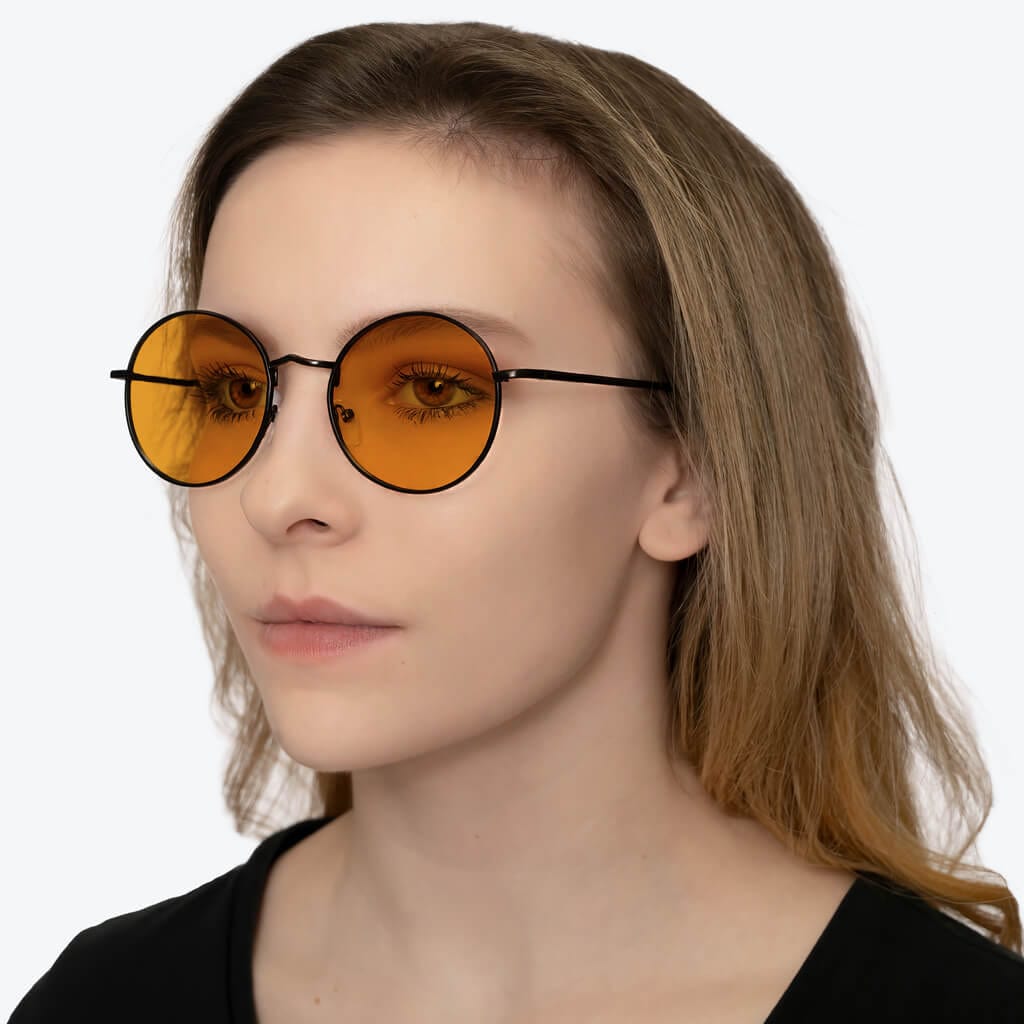 SunDown Elton Blue Light Blocking Glasses - Black Frame for Eye Strain Relief & Better Sleep | Perfect for Nighttime Use, Gaming & Computer Work
