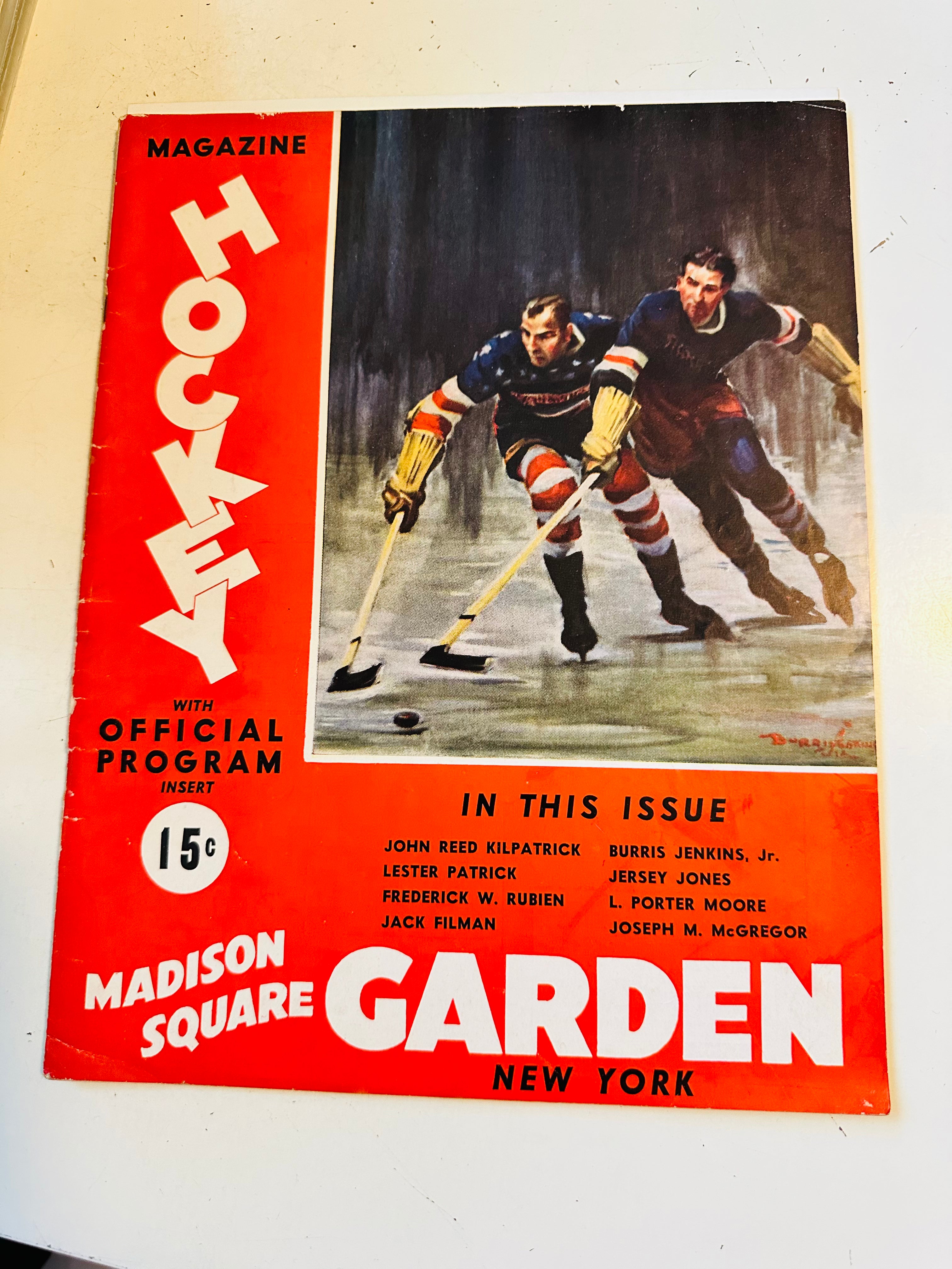 Vintage 1937 New York Americans vs Montreal Canadiens Original Hockey Game Program - NHL Memorabilia, Sports Collectible for Hockey Fans & History Enthusiasts | Perfect for Framing, Display, or Gift
