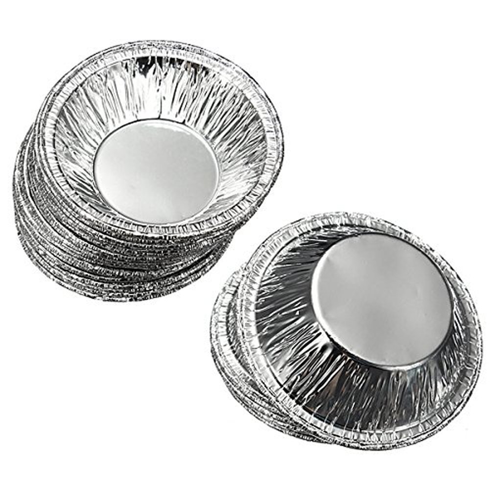 250 Pcs Disposable Silver Baking Cups - Round Egg Tart Tins, Cake Molds, Pie Pans for Baking, Pastry & Desserts - Perfect for Cupcakes, Tarts, Quiches & Party Treats