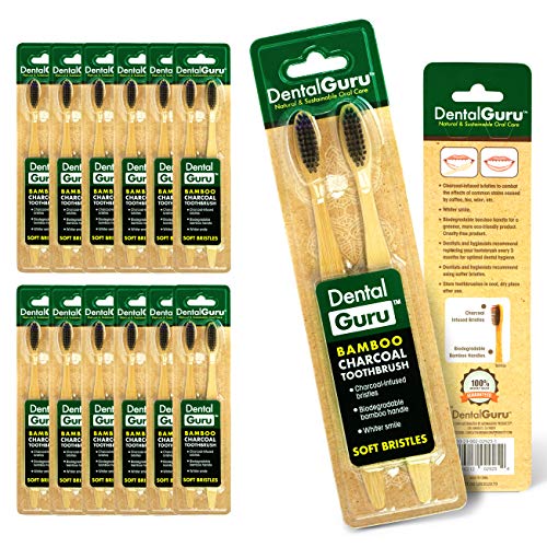 Eco-Friendly Charcoal Bamboo Toothbrush for Teeth Whitening - Cruelty-Free Oral Care with Charcoal Infused Soft Bristles & Biodegradable Handle | Natural Whitening for Beautiful Smile | Perfect for Travel, Home & Sustainable Lifestyle