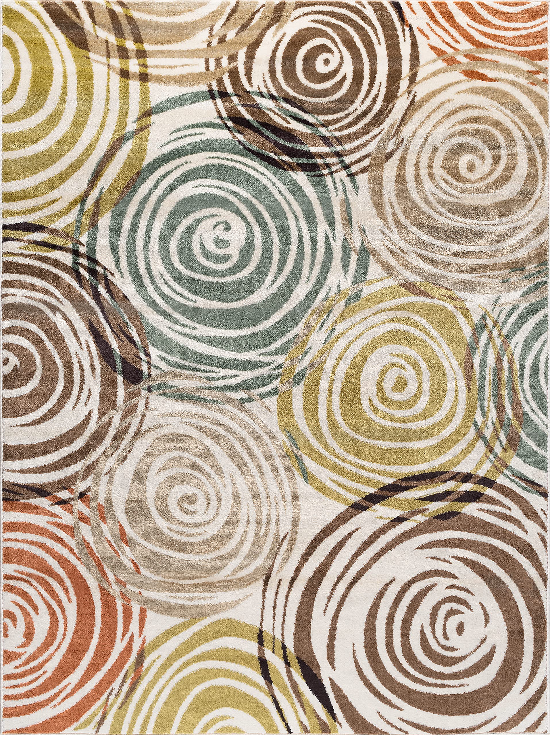 Joelle Modern Abstract Ivory Rectangle Area Rug 8x10 Feet - Soft Plush Living Room Rug for Bedroom, Dining Room & Office Decor