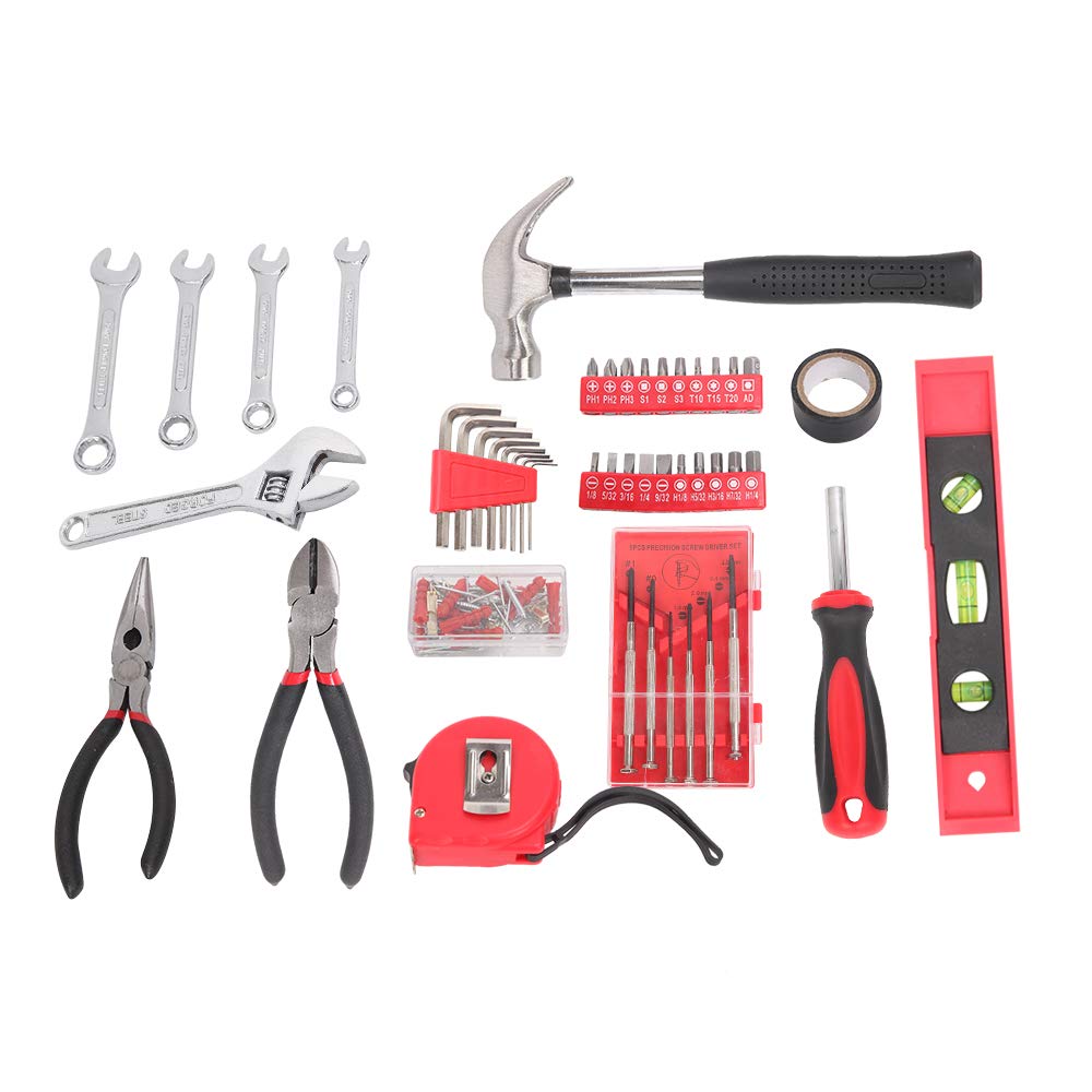 136-Piece Premium Tool Set with Durable Case - Complete Home & Auto Repair Kit for DIY, Maintenance, and Emergency Fixes (Red)