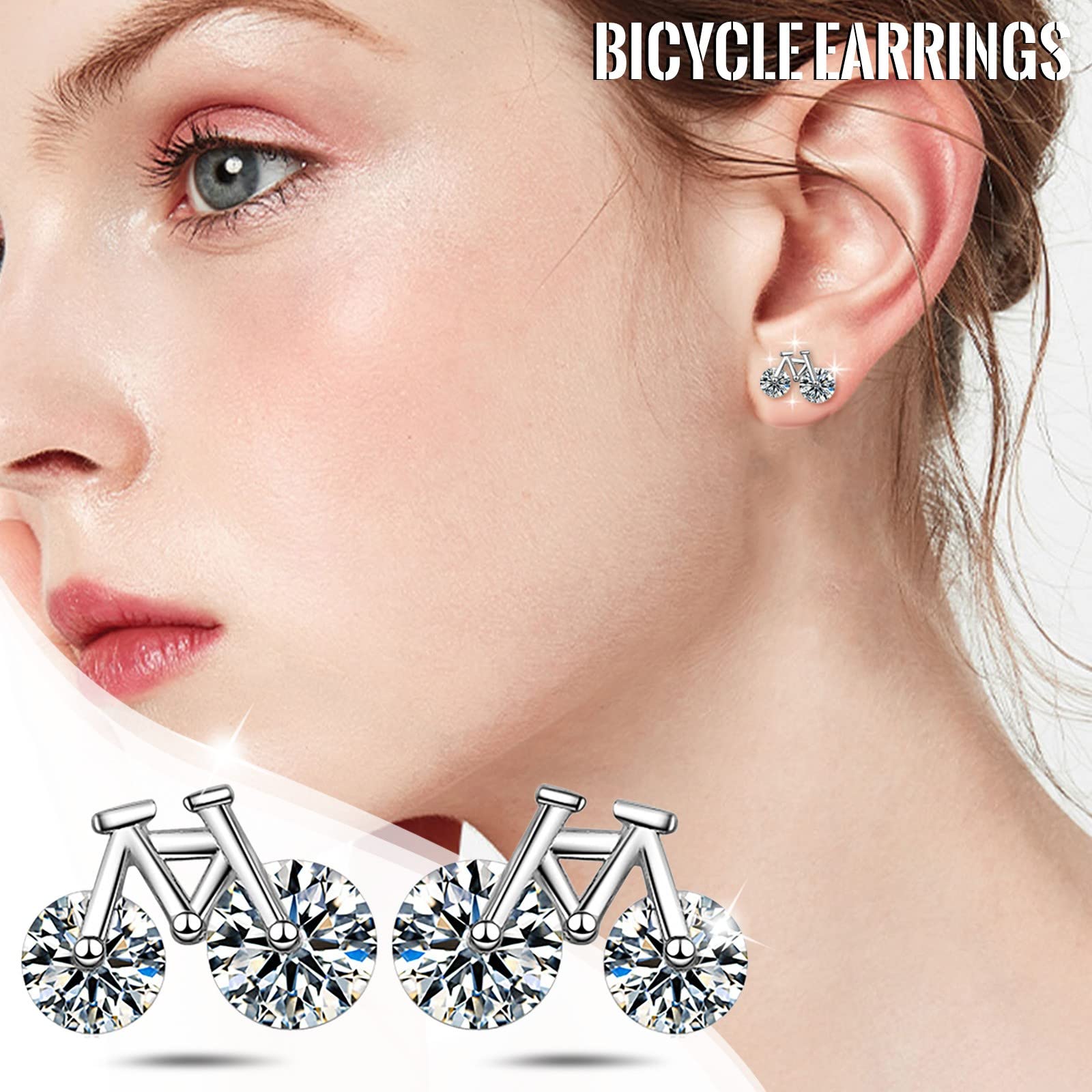 Stylish Dangle Hoop Earrings for Women & Men - Fashionable Body Piercing Jewelry, Creative Bicycle Stud Earrings - Perfect for Parties, Dating & Everyday Wear