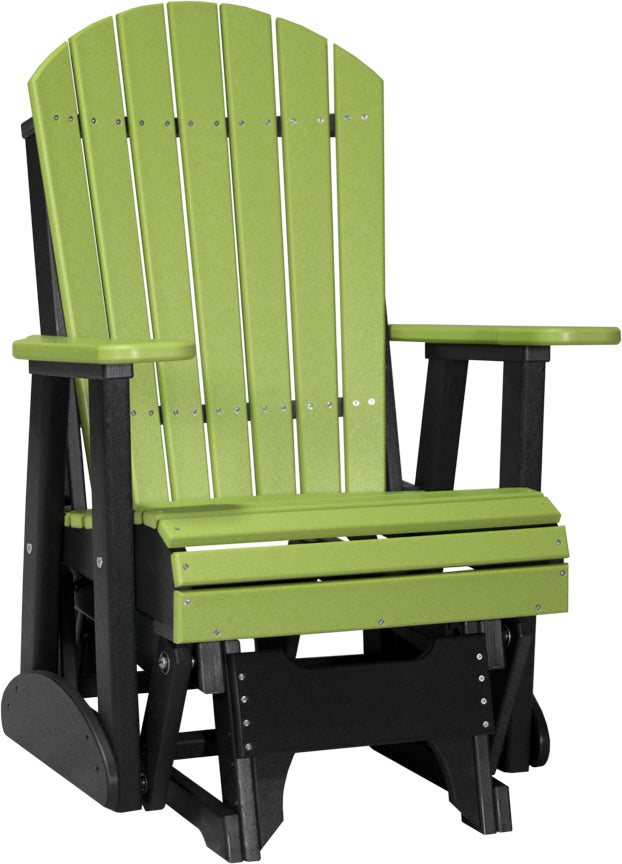 LuxCraft 2-Foot Adirondack Glider Chair - Outdoor Patio Rocking Chair for Garden, Deck, Porch & Backyard Relaxation