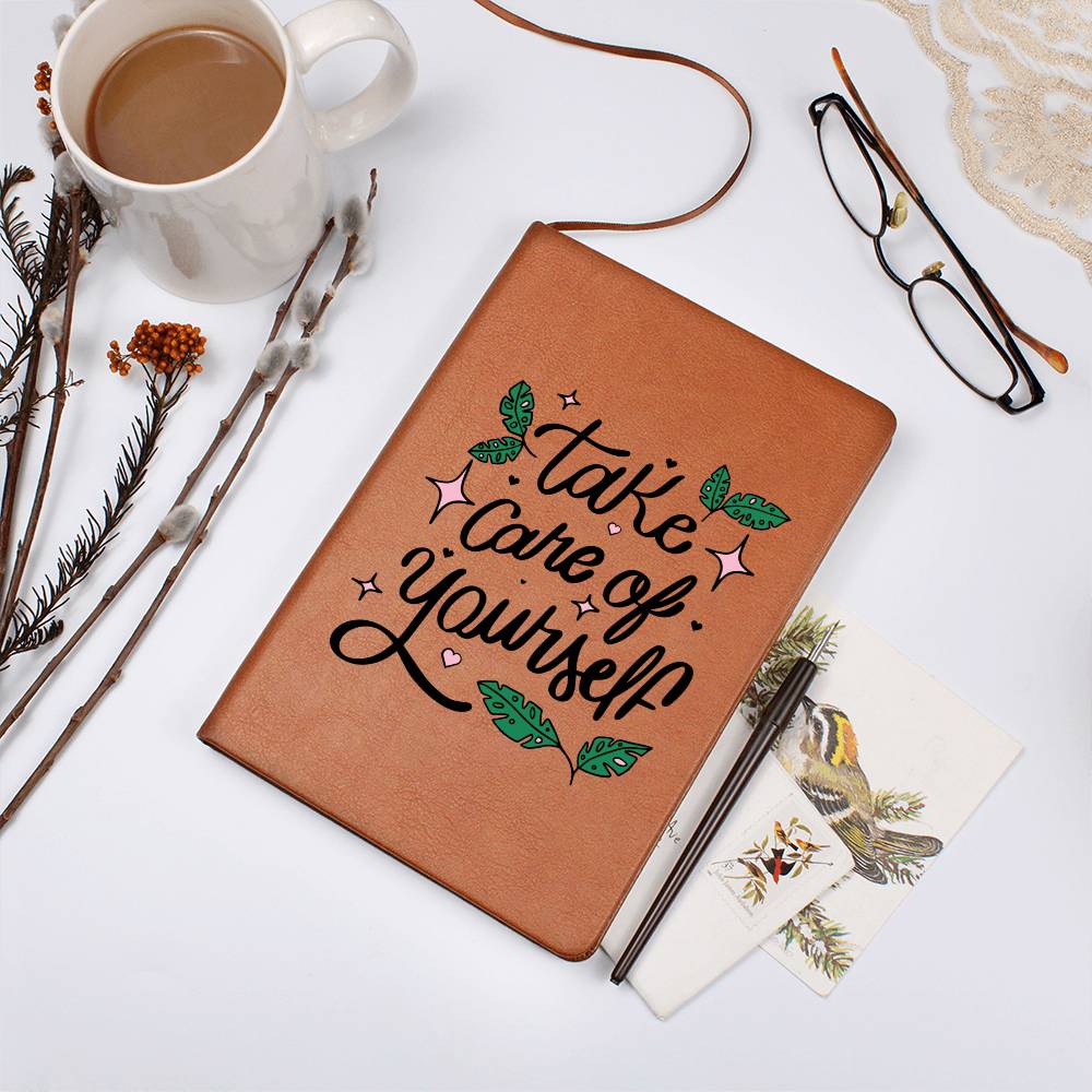Self Journal Vegan Leather Planner - Daily Gratitude & Goal Setting Notebook for Productivity & Self-Care | Perfect for Work, School & Personal Development