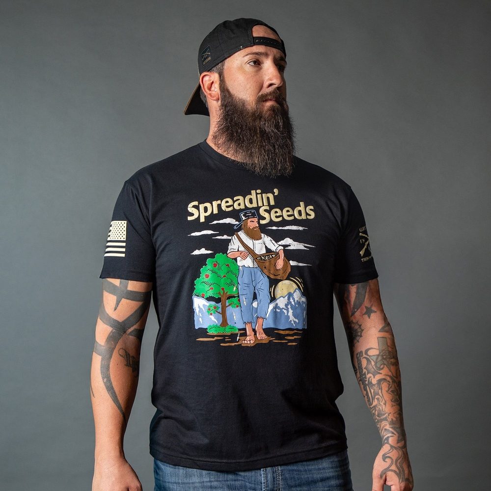 Spreadin' Seeds Graphic T-Shirt - Black Cotton Tee for Men & Women - Perfect for Casual Wear, Concerts, and Outdoor Activities