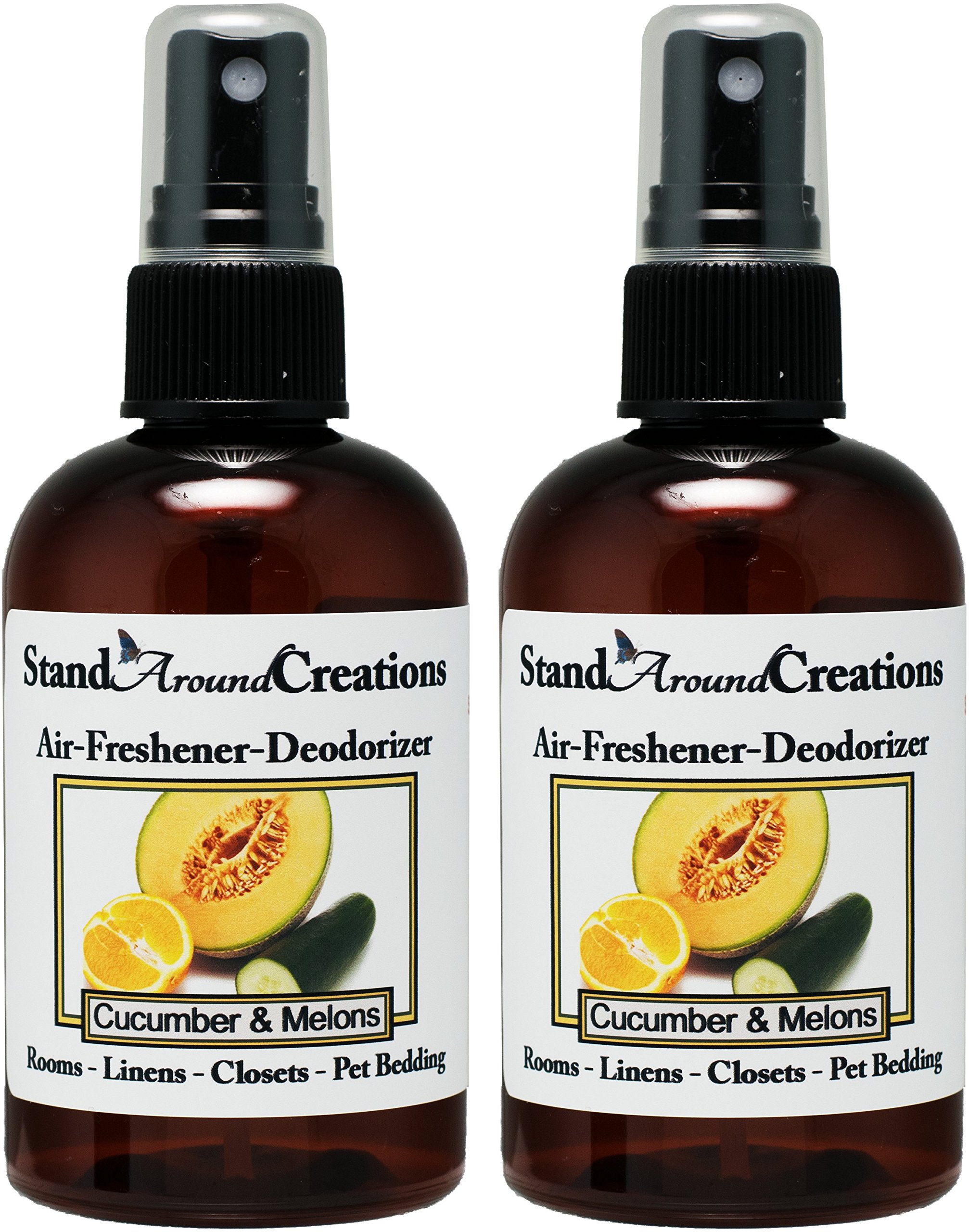 2-Pack Cucumber Melon Air Freshener Spray - 4 fl oz Concentrated Room & Linen Deodorizer - Refreshing Honeydew Scent for Home, Office, Car & Closet - Long Lasting Odor Eliminator