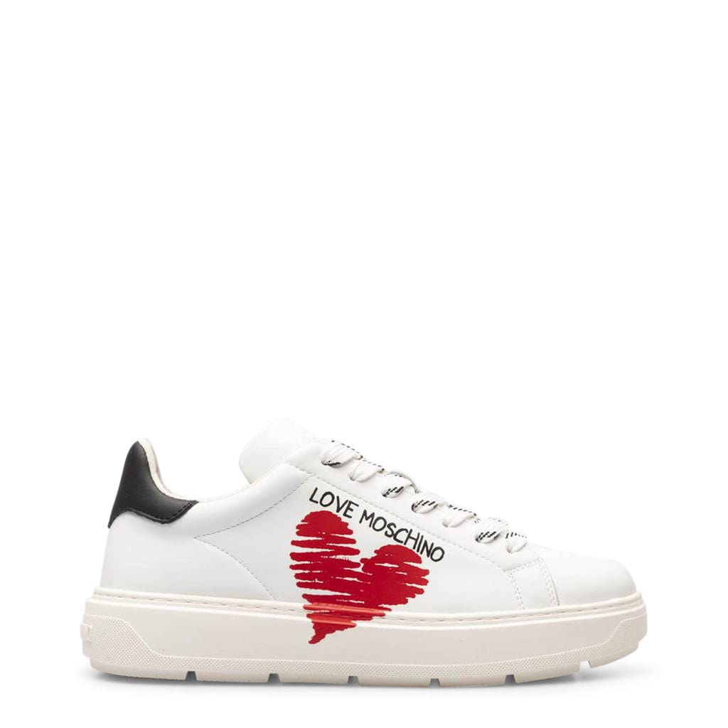 Love Moschino Women's White Sneakers - Stylish & Comfortable Fashion Shoes for Casual Wear, Running & Everyday Outfits