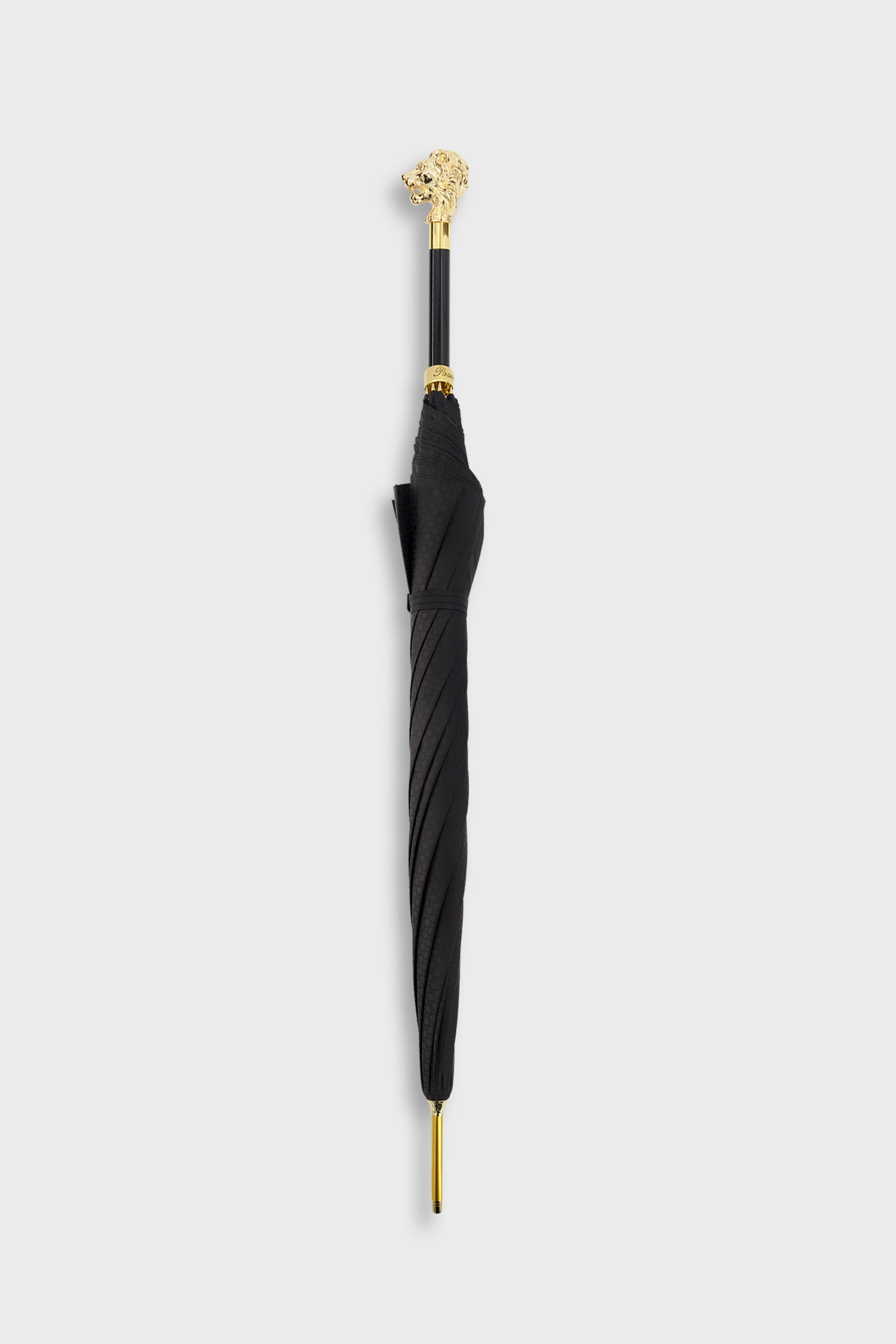 Pasotti Luxury Black & Gold Lion Handle Umbrella - Windproof & Waterproof for Men & Women - Perfect for Weddings, Gala Events & Fashionable Rainy Days