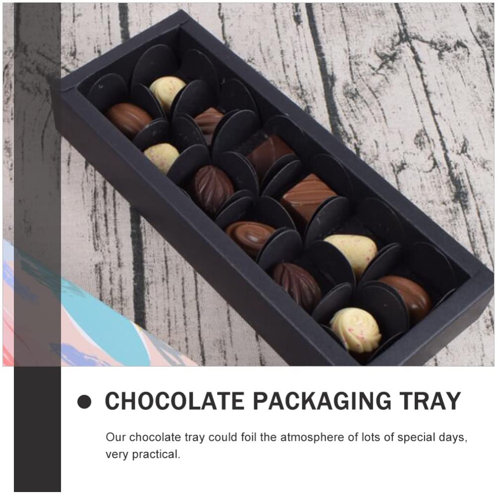 Happyyami 100-Piece Versatile Chocolate Packaging Trays - Eco-Friendly Paper Compartment Bases for Candy, Desserts & Gift Wrapping - Perfect for Bakeries, Chocolatiers & DIY Candy Making