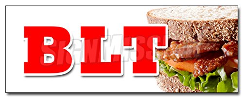 24-Inch BLT Decal Sticker - Bacon Lettuce Tomato Sandwich & Tuna Salad Design - Waterproof Vinyl for Restaurants, Cafes & Home Kitchen Decor