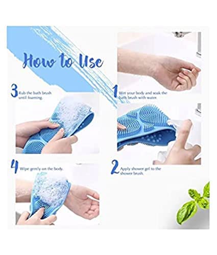 Kawna u-U Silicone Body Scrubber - Exfoliating Bath Scrubber Belt for Deep Cleansing, Dead Skin & Dirt Removal - Gentle Shower Scrub for Men, Women & Kids (Multicolor) - Perfect for Spa, Shower & Daily Skincare Routine