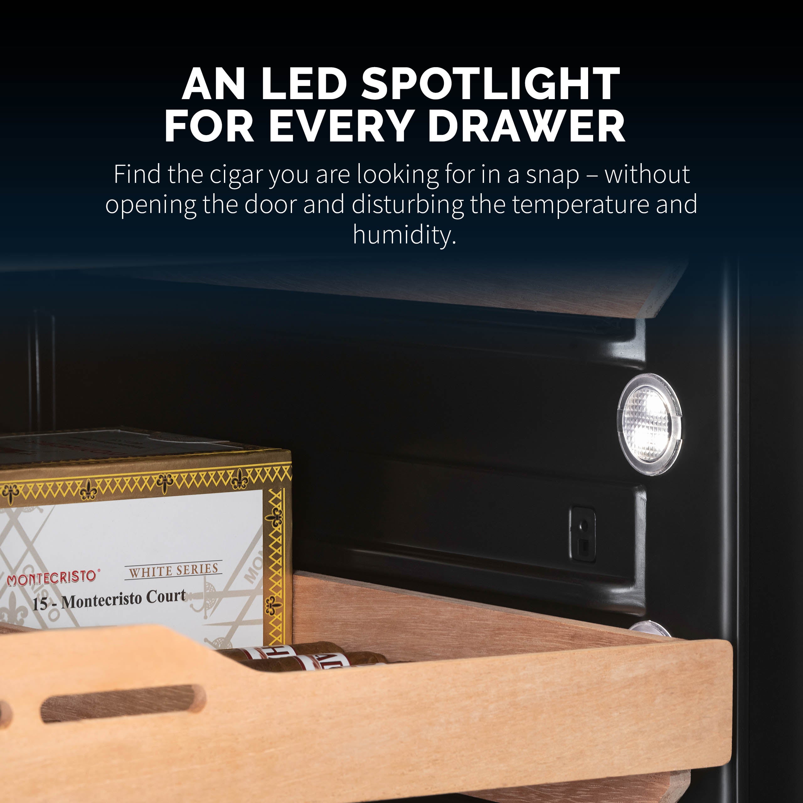 Newair® 1500-Count Electric Cigar Humidor Cabinet - Freestanding or Built-In Wine Cooler Conversion - Perfect for Cigar Aficionados & Home Bars
