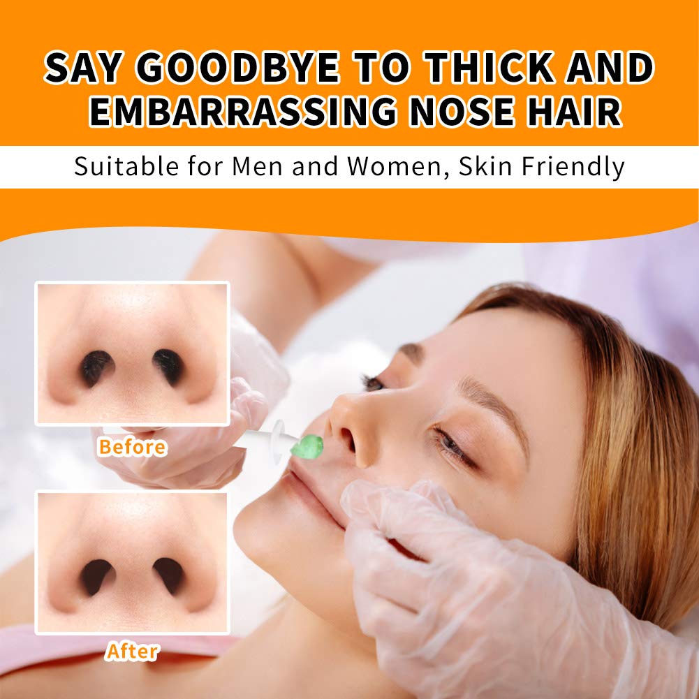 Professional Nose Hair Wax Kit for Men & Women - 50g Wax, 20 Applicators, 10 Wax Pods, Measuring Cup & 8 Mustache Stencils | Painless Facial Hair Removal for Eyebrows, Upper Lip & Nose | At-Home Grooming & Salon Quality Results